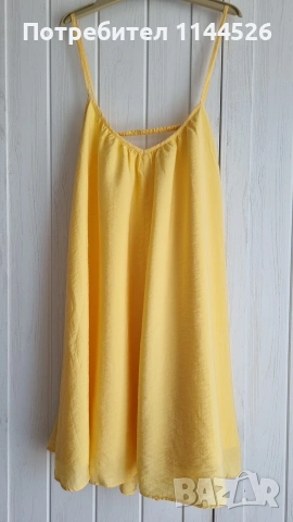 Жълта ефирна рокля H&M, XS, снимка 3 - Рокли - 54900181