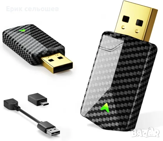 CA6 Wireless Adapter – Безжичен Apple CarPlay и Android Auto адаптер, Plug & Play, снимка 6 - Аксесоари и консумативи - 55511794