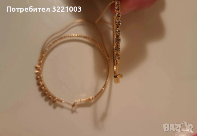 Дамски обеци халки в позлатено сребро, снимка 2 - Обеци - 54821004