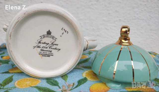 Sadler винтидж чайник с ловни сцени, снимка 11 - Декорация за дома - 53999818