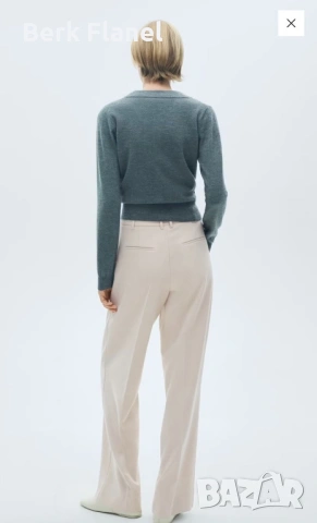 Mango дамски панталони бежов цвят, снимка 9 - Панталони - 54268318