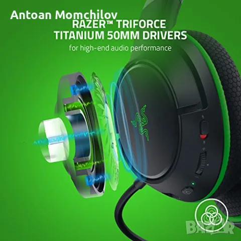 Безжични геймърски слушалки Razer Kaira Xbox Wireless 50 мм, снимка 5 - Слушалки за компютър - 55347806