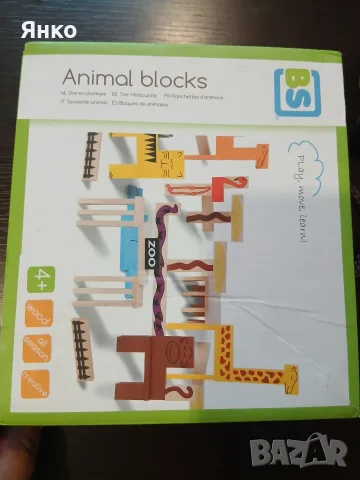 дървен конструктор BS Toys Animal Blocks (94 части) 