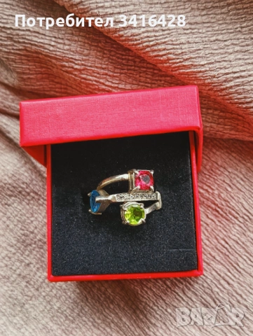 Ръчно изработен пръстен с естествени кристали, снимка 2 - Пръстени - 54218356