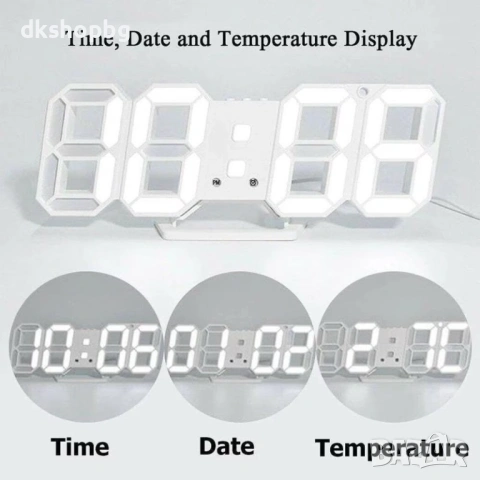 000005 Мултифункционален електронен часовни LCD дисплей, прецизен термометър и нощна лампа в едно, снимка 6 - Други стоки за дома - 54413977