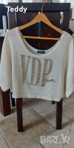 Елегантен къс топ с кристали VDP, Италия, размер S/М, снимка 8 - Корсети, бюстиета, топове - 55325150