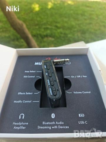 Fender Mustang Micro китарен усилвател + подарък каподастър, снимка 2 - Ресийвъри, усилватели, смесителни пултове - 54986090