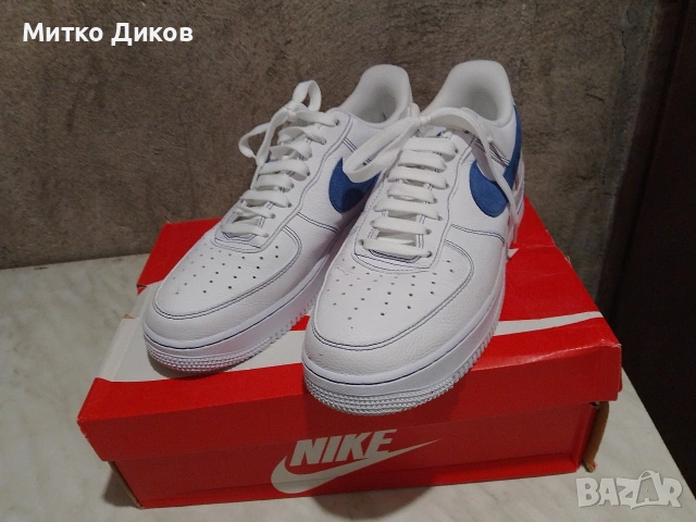 Nike Air Force 1 '07 LV8 бяло сини US 9.5 UK 8.5 #43 стелка 375 мм нови ест.кожа