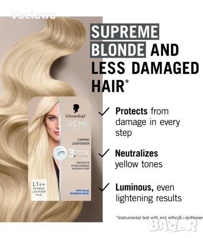 Schwarzkopf Creme Supreme перманентната боя за коса за изсветляване на косата., снимка 2 - Продукти за коса - 55337833