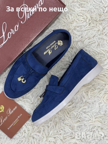 Loro Piana Дамски Велурени Сини Ежедневни Обувки Лоро Пиана Код E1294