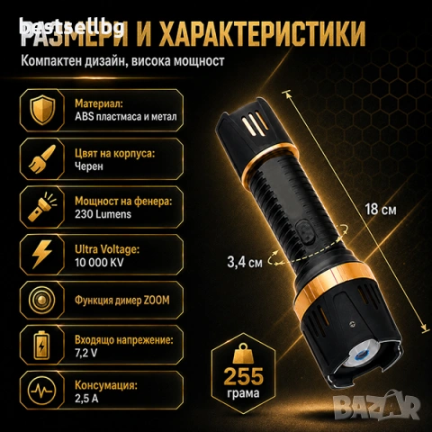 Мощен електрошок лед фенер презареждащ се USB кучегон самозащта кучета, снимка 2 - Друга електроника - 39093649