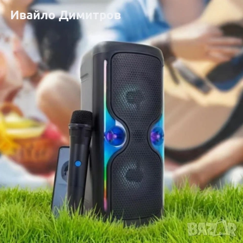 Bluetooth тонколонa KTS-2223 с RGB LED осветление и микрофон