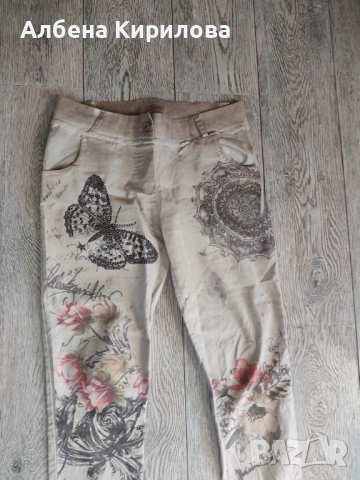 Ластични цветни дънки слим 42 н.