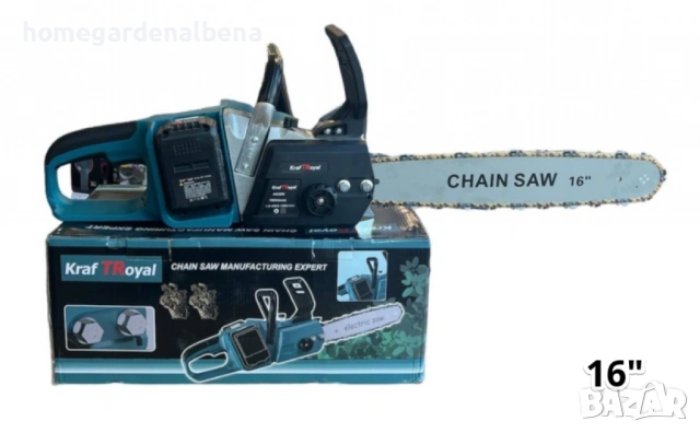 Акумулаторна резачка за дърва KRAFTROYAL с маслен филтър – 10" и 16", снимка 3 - Моторни триони/резачки - 54108418
