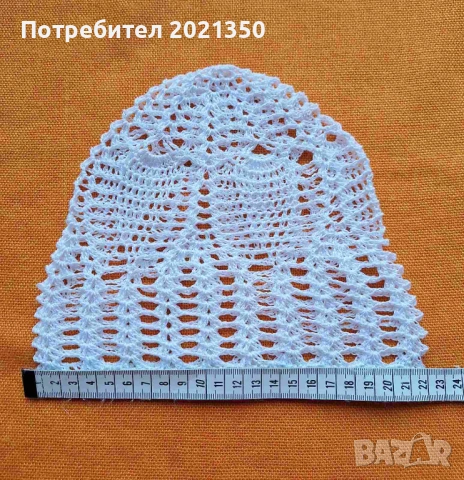 Памучна, ажурена, детска шапка, снимка 3 - Шапки - 54394999