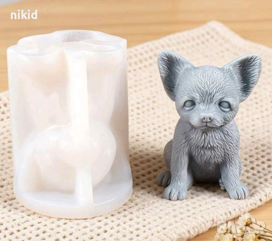 3D пинчер чихуахуа куче кученце силиконов молд форма фондан шоколад гипс смола свещ декор