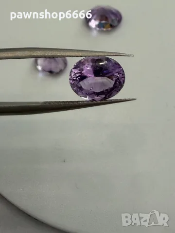 Лот естествени фасетирани аметисти – 7.85 ct (3 броя) – отлична шлифовка, снимка 12 - Бижутерийни комплекти - 55482883