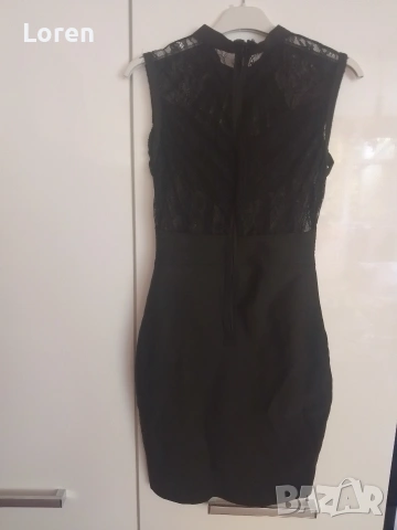 💄💜Като нова!💄💜Рокля бандаж с черна дантела , снимка 3 - Рокли - 54880983