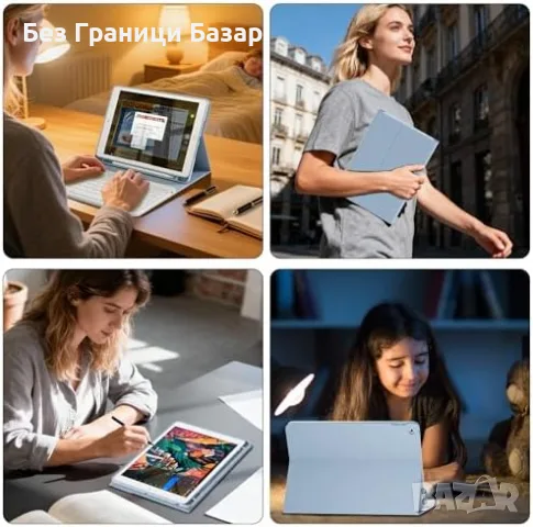 Нов Калъф с Bluetooth клавиатура за iPad 9/8/7 10.2, светлосин магнитен кейс Айпад, снимка 7 - Аксесоари за Apple - 55564702