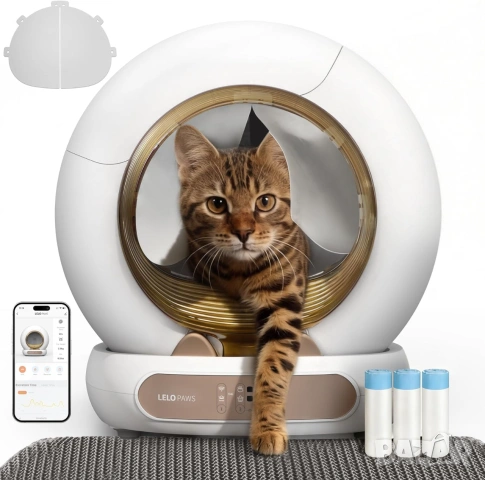 Автоматична Smart Самопочистваща се Котешка Тоалетна LELO PAWS XXL (65L, Wi-Fi App)