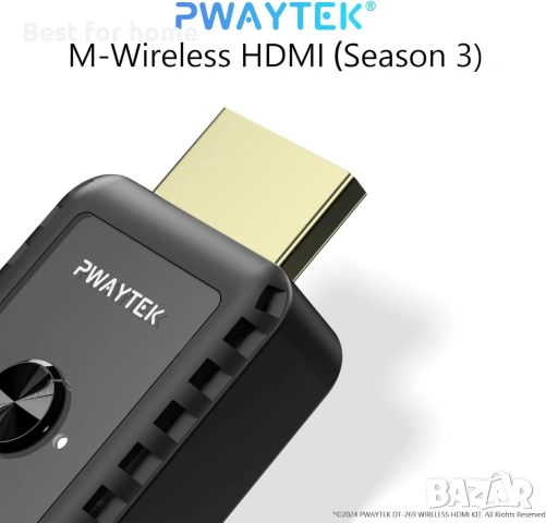 PWAYTEK Безжичен HDMI предавател и приемник 4K декодиране, 1080P изход, 50M/164FT, снимка 6 - Друга електроника - 55056683