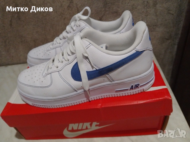 Nike Air Force 1 '07 LV8 бяло сини US 9.5 UK 8.5 #43 стелка 375 мм нови ест.кожа, снимка 2 - Маратонки - 54957835
