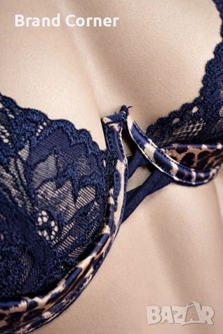Hunkemöller сутиен 75B с черна дантела и леопардов сатенен принт, снимка 3 - Бельо - 54550175