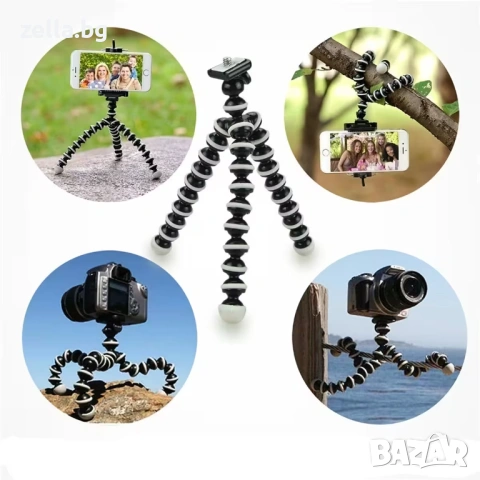 Универсален гъвкав трипод 165 мм, 50 г – Стойка за телефон, DSLR, влогърство, TikTok, YouTube 10365, снимка 12 - Нумизматика и бонистика - 54685040