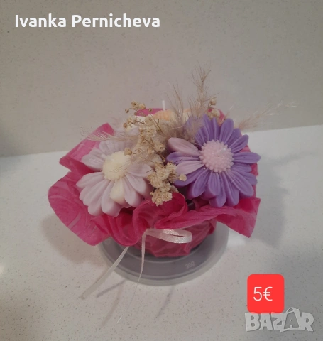 Букет от соеви свещи , снимка 14 - Изкуствени цветя - 54115302