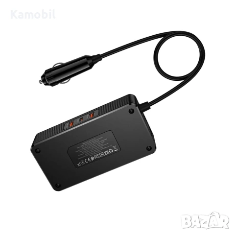 Инверторно зарядно за кола Hoco Z66 200W, снимка 3 - Зарядни за кола - 54929794
