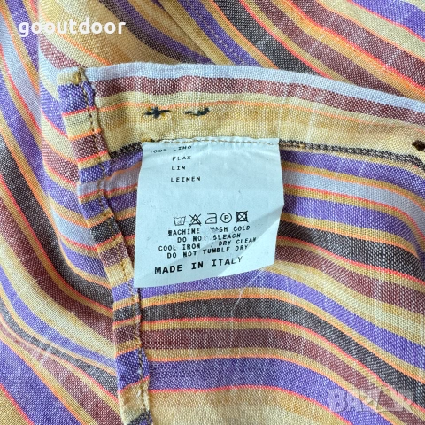 Etro Multicoloured Striped Linen Shirt (40), снимка 5 - Ризи - 55005505