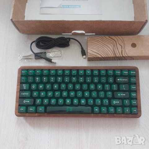 Премиум Механична Клавиатура Womier WD75 V2 (Естествен Орех, VIA, 8000mAh), снимка 5 - Клавиатури и мишки - 54732468