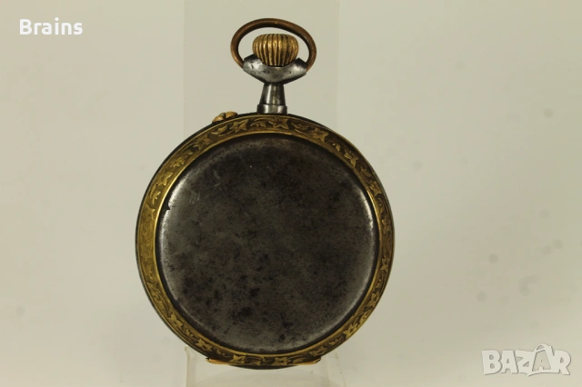 1900's REGULATEUR С Локомотив 68мм Джобен Часовник Син Емайл, снимка 4 - Антикварни и старинни предмети - 54942346