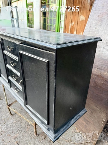 Дървен черен шкаф , снимка 3 - Шкафове - 54163694