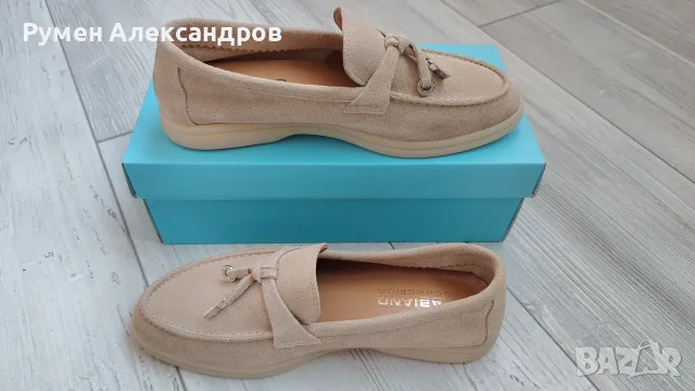 Нови дамски бежови мокасини LORO PIANA by Fabiano EUR37,5, снимка 2 - Дамски ежедневни обувки - 55532669