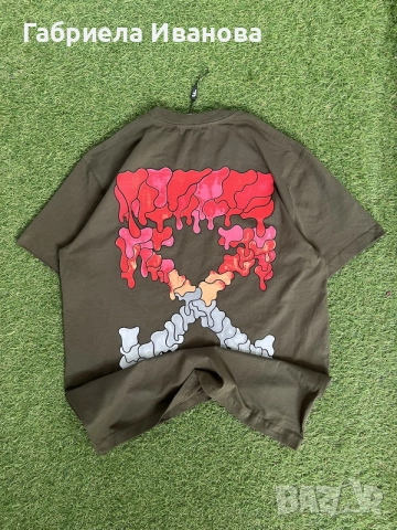 Мъжка тениска Off-White Olive Green | Размер L | Отлично състояние, снимка 5 - Тениски - 55508218