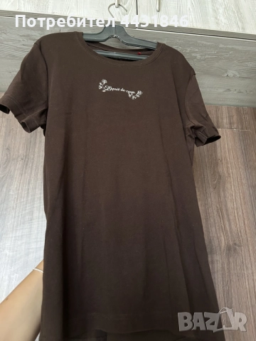 Кафява памучна тениска Esprit