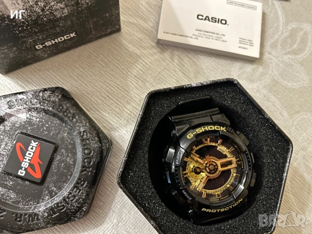 ПРОМО Casio G-Shock GA-110GB-1A/LED/20BAR/Световно време/календар/Хронометър/100% Оригинал