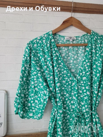 Лятна рокля зелена на цветя , снимка 6 - Рокли - 46907496