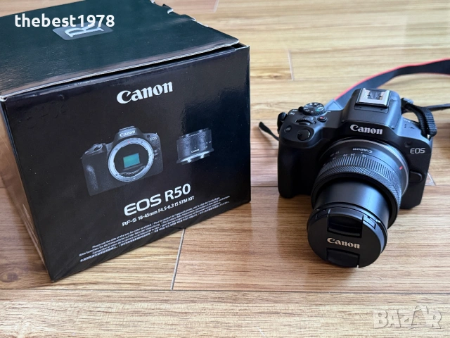 Canon EOS R50+rf-s 18-45mm f/4.5-6.3 is stm//Пълен Комплект, снимка 2 - Фотоапарати - 54733322