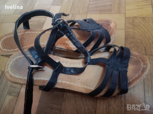 Черни сандали на платформа , снимка 2 - Сандали - 54252470