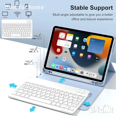 GKABXY Калъф с клавиатура за iPad (A16) 11-то поколение 2025 и iPad 10-то поколение 2022 със стойка, снимка 4 - Калъфи, кейсове - 55422401