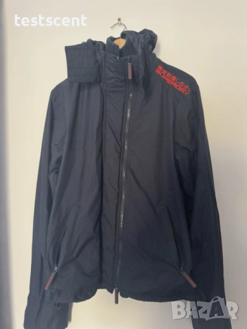 Мъжко яке тип ветровка Men’s Superdry Windbreaker Jacket – M Medium черно и червено, снимка 3 - Якета - 54325400