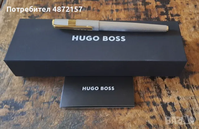 писалка HUGO BOSS Gear метал сребро и злато с модернизирани ивици, снимка 4 - Ученически пособия, канцеларски материали - 55577838