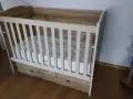 Дървена бебешка кошара с люлка + НЕПОЛЗВАН матрак и чекмеджета, снимка 2
