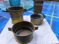 лот сет от 3 медни предмета внос холандия от тавана на баба с оригинална патина непочистени, снимка 1