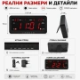 Голям дигитален настолен часовник с термометър аларма стенен на ток температура дата светещ на ток, снимка 5