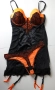 M/L луксозен комплект от нощничка с жартиери и прашка, снимка 6
