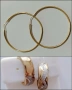 златни обици с две лица 49186-1 и халки 52368, снимка 1