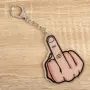 Акрилен ключодържател middle finger бежов 6x8 см_1265473, снимка 2